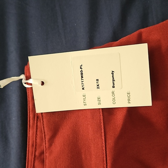 Unique Vintage Plus Size Burgundy High Waist Pants - 2X/18 - Picture 6 of 7